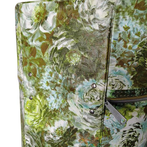 1960s MOD Air-Lander Green Fashion Wig Case Tote Full Zip Around Top Handle GUC - Picture 11 of 14